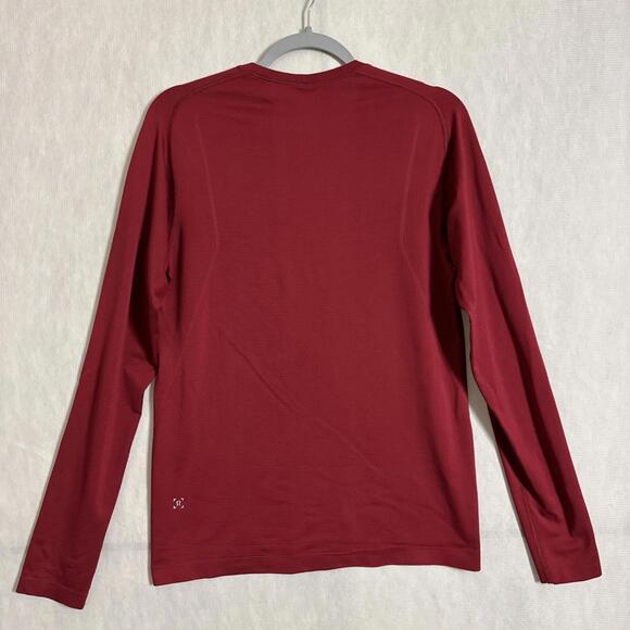 Lululemon Activewear Men’s Size Small Solid Red Long Sleeve Metal Vent T-Shirt - Picture 2 of 10